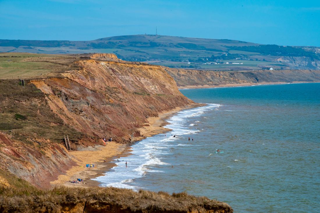 Coastal cliffs and beach on the Isle of Wight