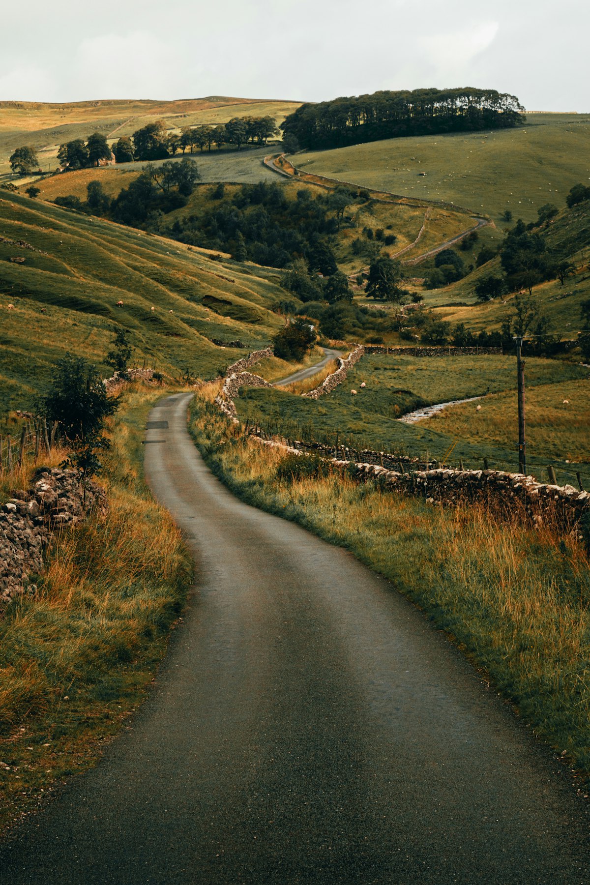 Countryside road through the Cambridgeshire hills